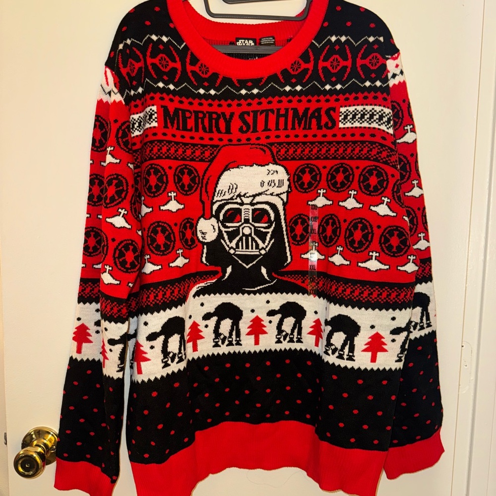 Star Wars Sithmas Crewneck Sweater - Red, Black, and White